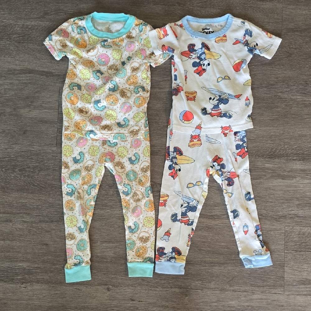 2-Pack Pajama Sets 3T - Donuts and Mickey And Minnie Mouse